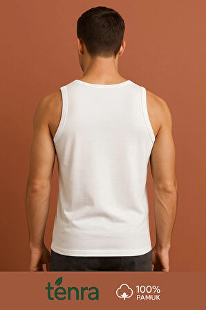 Beyaz Askılı Erkek Atlet Yüksek Kalite %100 Pamuk