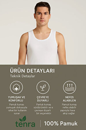 Beyaz Askılı Erkek Atlet %100 Pamuk