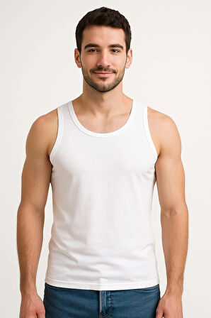 Beyaz Askılı Erkek Atlet 5 Adet %100 Pamuk