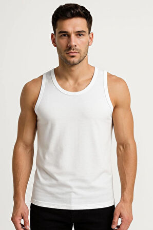 Beyaz Askılı Erkek Atlet 3 Adet %100 Pamuk