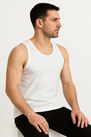 Beyaz Askılı Erkek Atlet 5 Adet %100 Pamuk