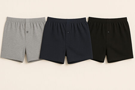 Erkek Boxer Seti 3 Adet Karışık Renk