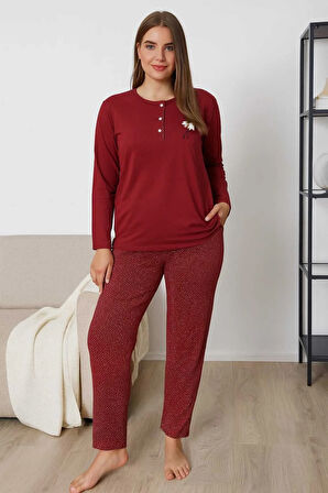 Geniş Kalıp Kadın Pijama Takımı %100 Pamuk