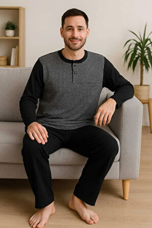 Erkek Pijama Takımı %100 Pamuk