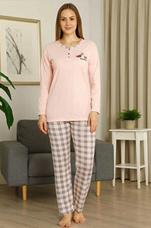 Geniş Kalıp Kadın Pijama Takımı %100 Pamuk