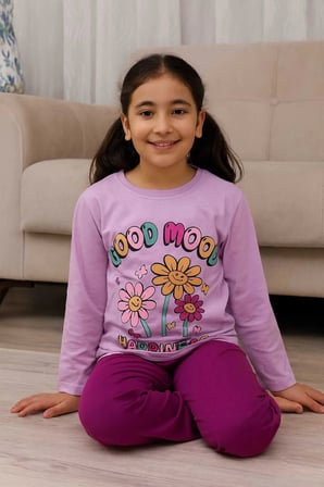 Kız Çocuk Pijama Takımı %100 Pamuk