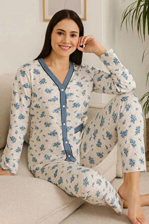 Geniş Kesim Anne Pijama Takımı %100 Pamuk