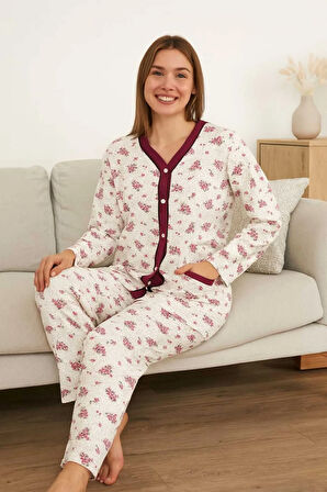 Geniş Kesim Anne Pijama Takımı %100 Pamuk