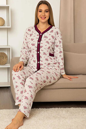 Geniş Kesim Anne Pijama Takımı %100 Pamuk