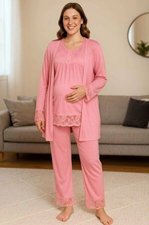 3 Parça Hamile Pijama Takımı