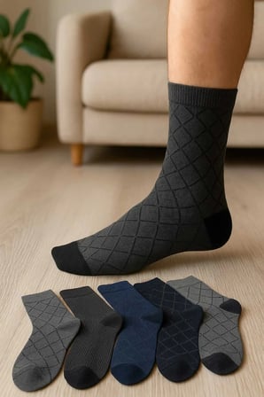 Kokulu Erkek Çorap 5 Adet Avantajlı Paket Pamuklu Karışık Renk