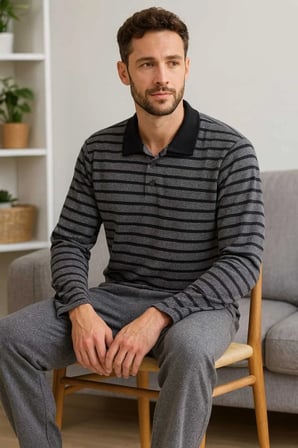 Erkek Pijama Takımı %100 Pamuk Selanik Örme