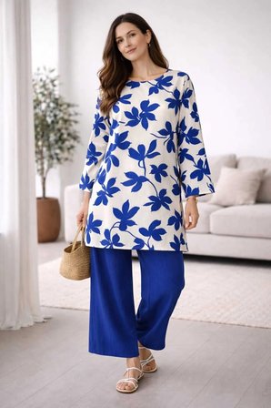 Bürümcük Kumaş Alt Üst Kadın Takım Oversize-Tesettüre Uygun