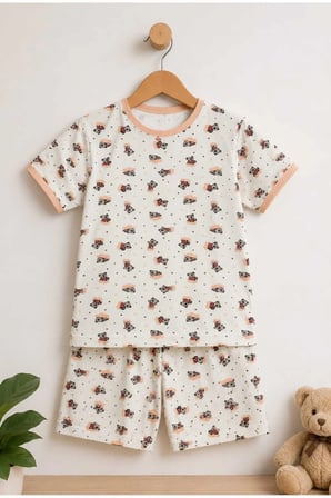 Kız Çocuk Pamuklu Şortlu Pijama Takımı 3-12 Yaş