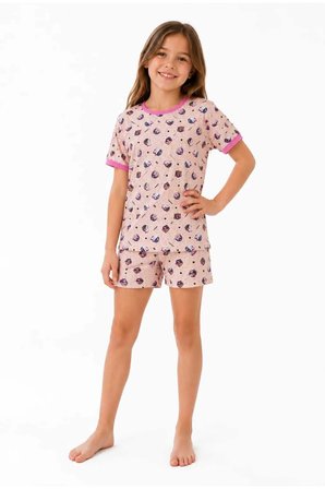 Kız Çocuk Pamuklu Şortlu Pijama Takımı 3-12 Yaş
