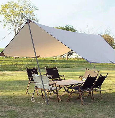 Güneşlik Tente 500x300 cm Su Geçirmez Oxford Kumaş | Plaj Kamp Bahçe Teras Çadırı | Taşınabilir Gölgelik Şemsiye