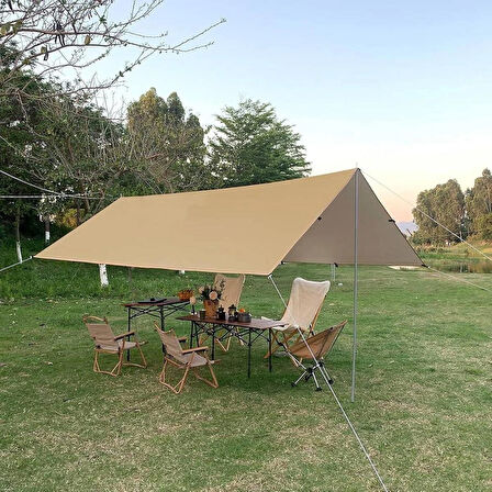 Güneşlik Tente 500x300 cm Su Geçirmez Oxford Kumaş | Plaj Kamp Bahçe Teras Çadırı | Taşınabilir Gölgelik Şemsiye