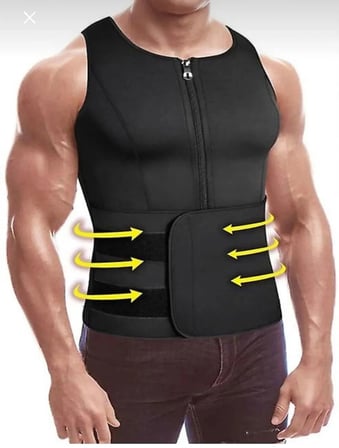 Vücut Şekillendirici Termoform Yelek Terleme Bel Sırt Karın Spor Korsesi Fermuarlı Sauna Yelek