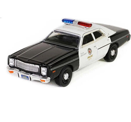 Greenlight Hollywood - The Terminator (1984) | 1977 Plymouth Fury LAPD Polis Arabası | 1:64 Ölçekli Diecast Model