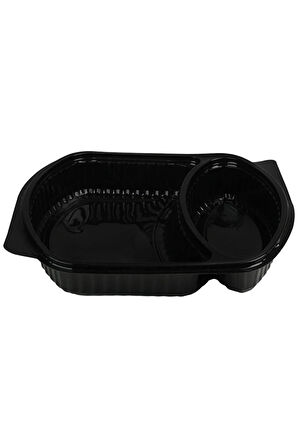 Termoform 2 Gözlü Yemek Kabı 200 Adet