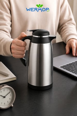 1300 ML İçi Cam Dışı Çelik Termos Büyük Boy Sıcak Soğuk İçecek Termosu