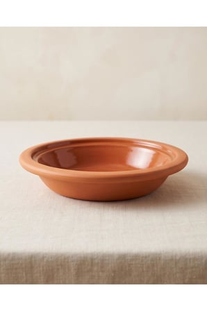 Doğal Toprak Sırlı Geniş Salata Kasesi