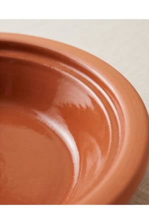 Doğal Toprak Sırlı Geniş Salata Kasesi