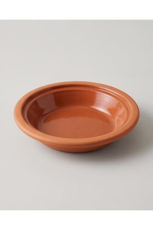 Doğal Toprak Sırlı Geniş Salata Kasesi