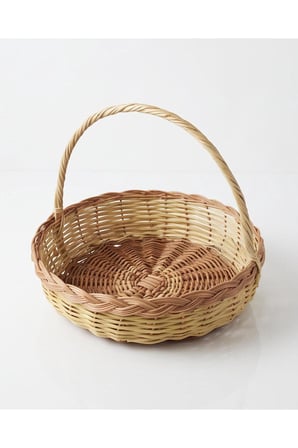 Doğal Hasır Saplı Sunum Sepeti 33x40x10CM