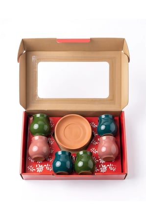 Renkli El Yapımı 6lı Kupa Set