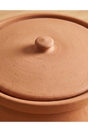 Eskişehir Battal Boy Kapaklı Toprak Güveç %100 El yapımı 30 x 18 cm