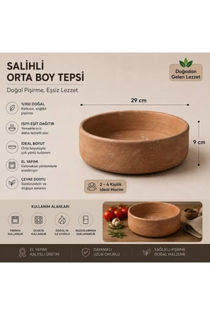 Salihli Doğal Karagüveç Orta Boy Tepsi 24-7 CM