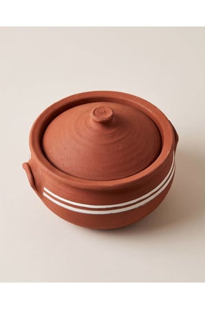 Karacasu Doğal Kapaklı Kırmızı Güveç 24-8 CM