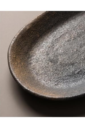 Gökeyüp Oval Kayık Tabak Büyük Boy 26 cm El Yapımı Toprak Servis Tabağı