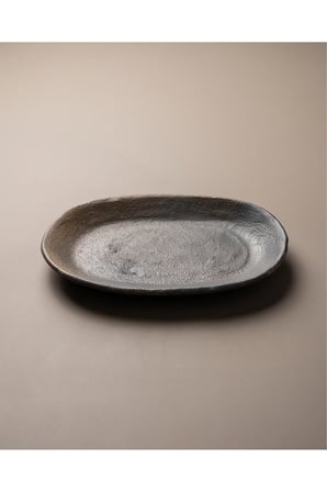 Gökeyüp Oval Kayık Tabak Büyük Boy 26 cm El Yapımı Toprak Servis Tabağı