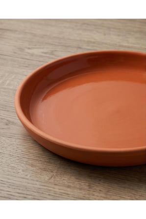 Doğal Toprak Sırlı Servis Tabağı 30x4 Cm