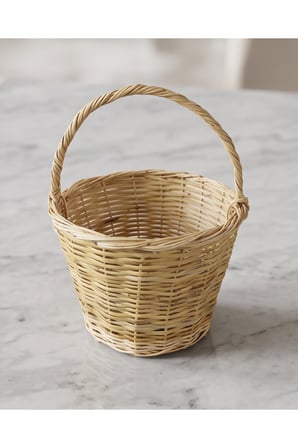 Saplı Dekoratif Meyve Kiraz Sepeti %100 El yapımı 26×21 cm