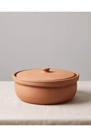 Doğal Kapaklı Toprak Tepsi Güveç - 30 Cm