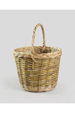 Saplı Hasır Örgü Meyve Sepeti-33x27CM