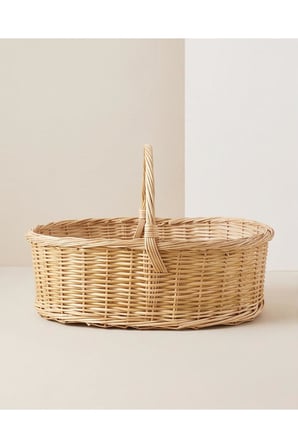Doğal Hasır Bebek Sepeti Kapıcı Sepeti %100 El yapımı – 63x42x22CM terravase74925491, one size