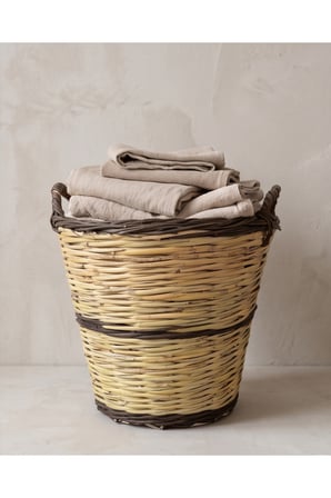 Doğal Hasır Çamaşır Sepeti %100 El yapımı 40x40CM