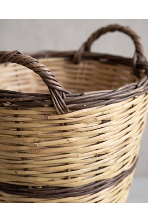 Doğal Hasır Çamaşır Sepeti %100 El yapımı 40x40CM
