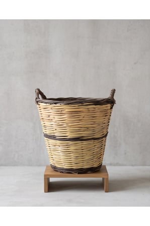 Doğal Hasır Çamaşır Sepeti %100 El yapımı 40x40CM
