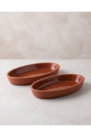 2li Küçük Boy Oval Fırın & Sunum Tepsisi 23x12.5CM