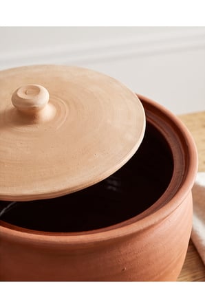 5 Kg Sırlı Kapaklı Toprak Güveç Tencere Yoğurt Güveci %100 El Yapımı
