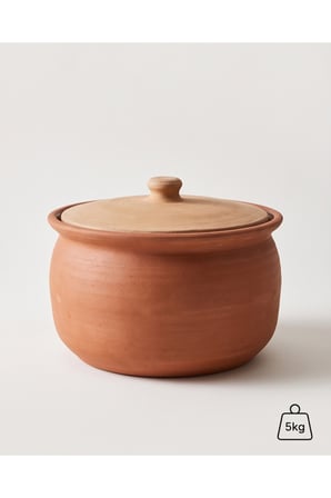 5 Kg Sırlı Kapaklı Toprak Güveç Tencere Yoğurt Güveci %100 El Yapımı