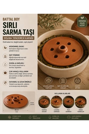 Battal Boy Sırlı Sarma Taşı-26x4CM