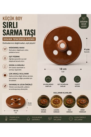 Orta Boy Sırlı Sarma Taşı-21x5CM