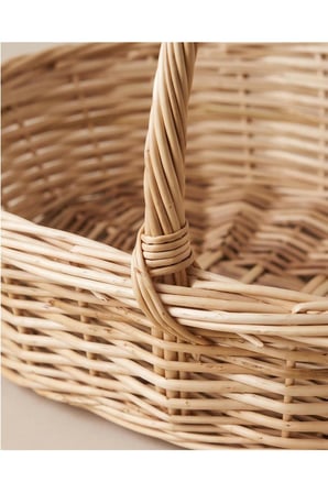 Doğal Hasır Nişan Sepeti %100 El yapımı 40x25x10CM