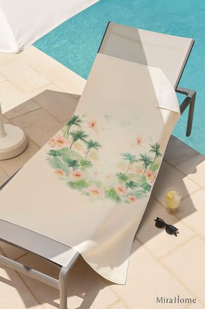 Unisex Desenli Baskılı Deniz Plaj Havlusu Palmiye 70X140 Cm